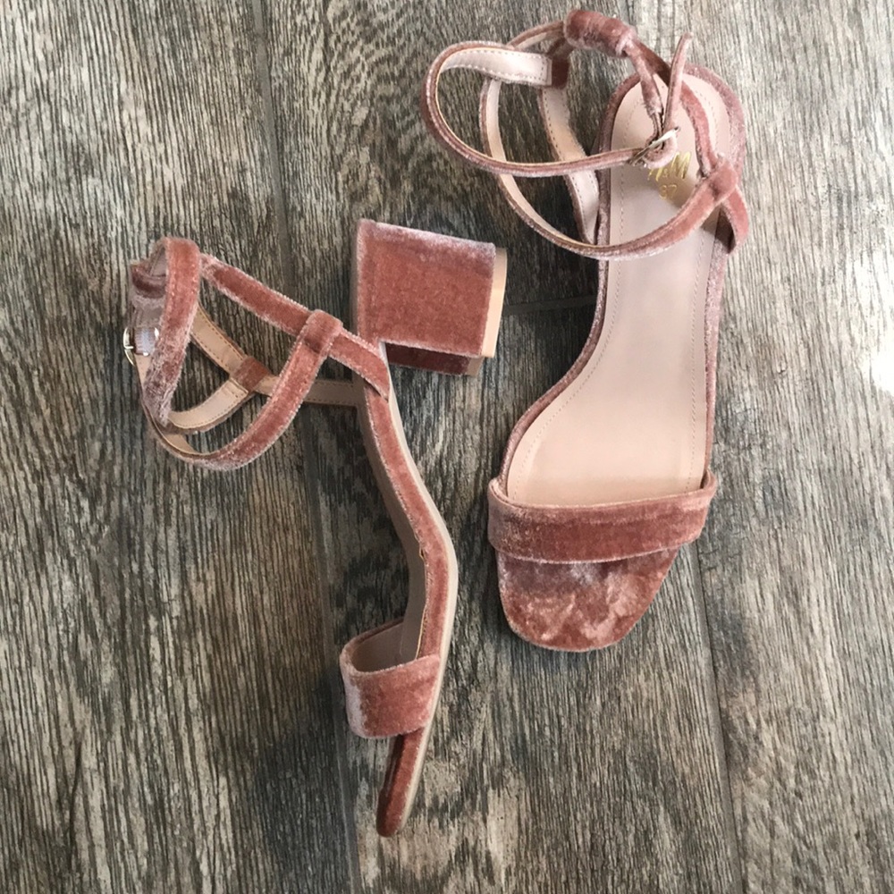 Velvet heeled sandals
